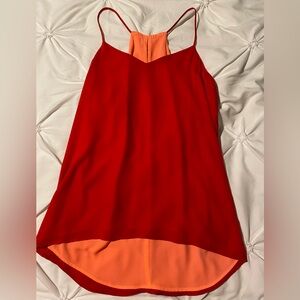 Red and Coral Orange REVERSIBLE Women's Top